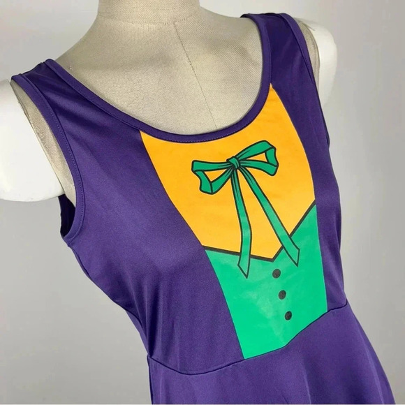 NWT DC Comics Batman The Joker A-Line Skater Dress Cosplay  Women's Juniors M - Picture 5 of 12